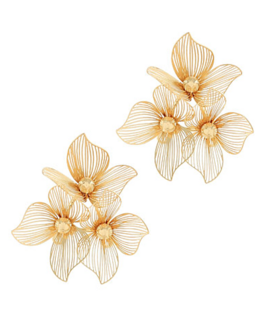 Wire Bloom Floral Earrings