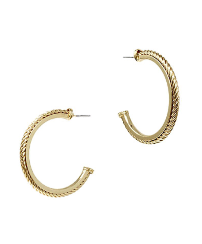 Sienna Twist Rope Open Hoop Earrings