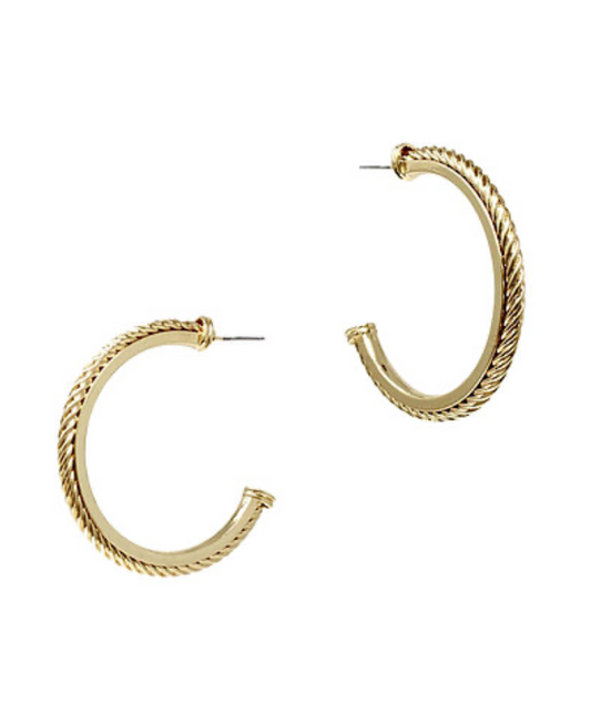 Sienna Twist Rope Open Hoop Earrings