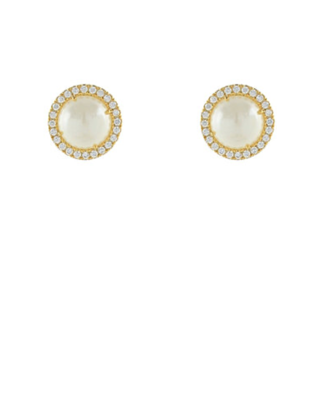 Arden Pearl Halo Stud Earrings
