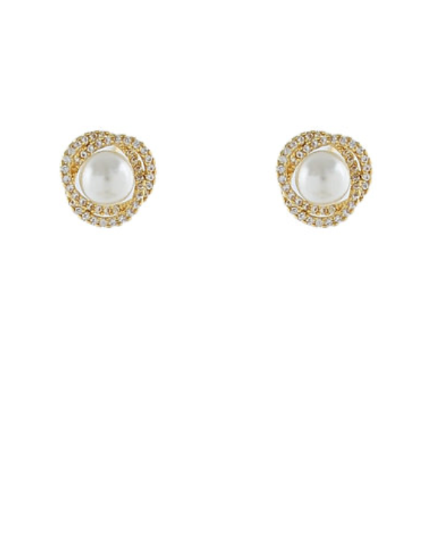 Elira Pearl Orbit Stud Earrings