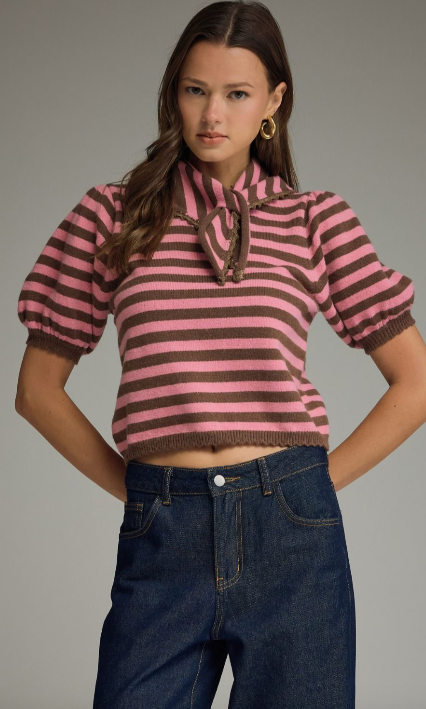 Cocoa Pop Stripe Knit Top