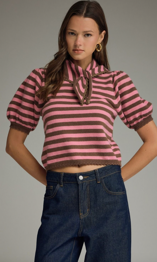 Cocoa Pop Stripe Knit Top
