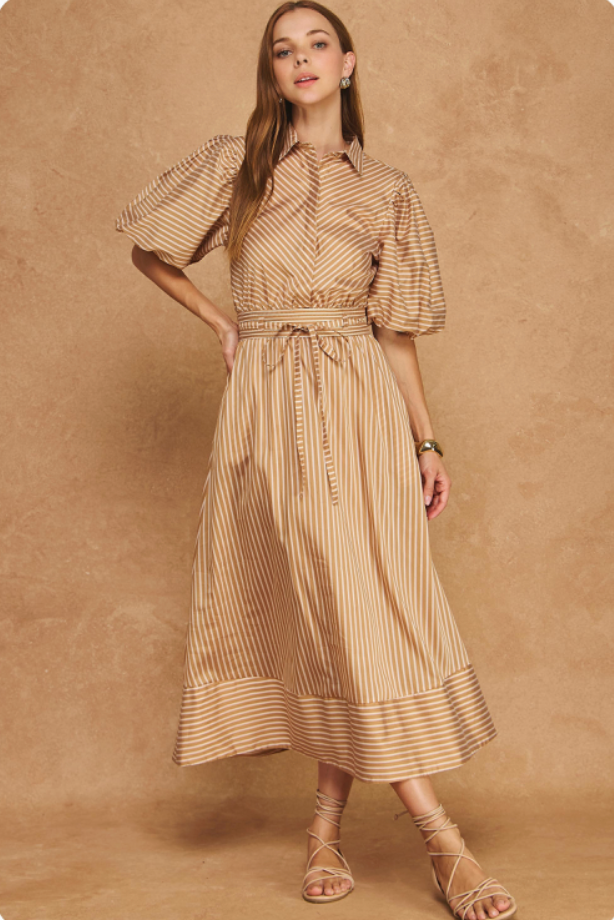 Verdant Poise Midi Dress