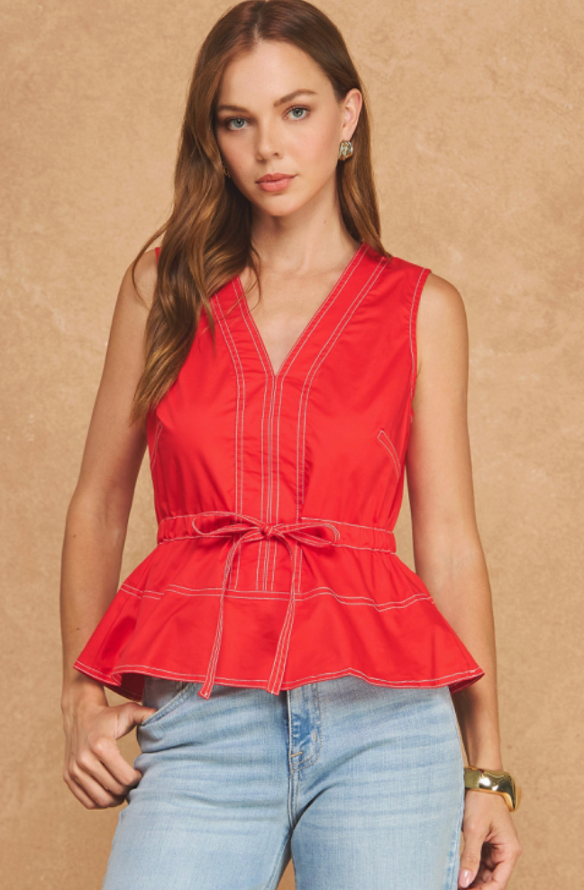 Sunset Tie Peplum Top