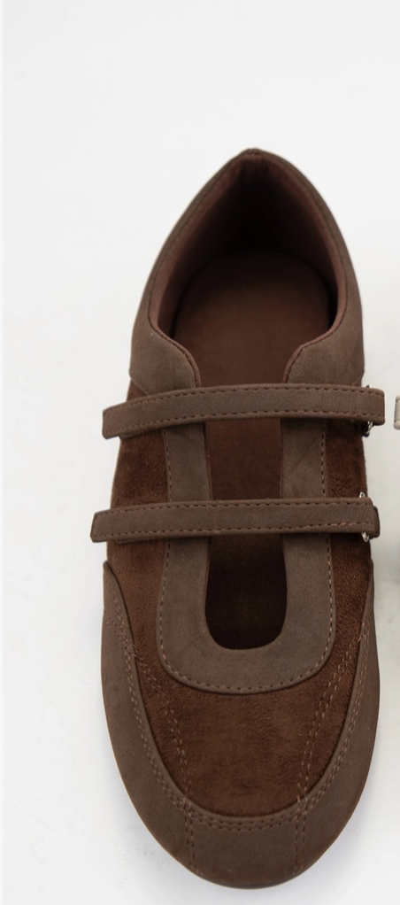 Daphne Brown Double-Strap Sneakers