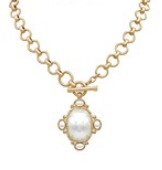 Gemstone Eye & Pearl Pendant Necklace