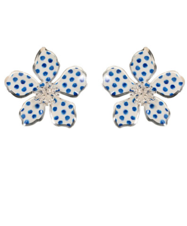 Bloom Polka Flower Stud Earrings