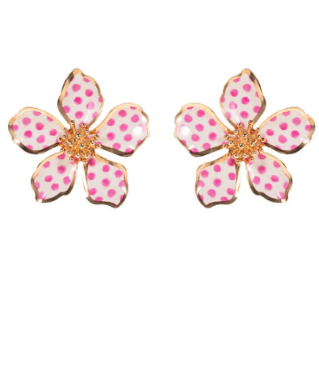 Bloom Polka Flower Stud Earrings