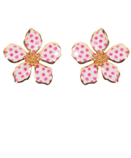 Bloom Polka Flower Stud Earrings
