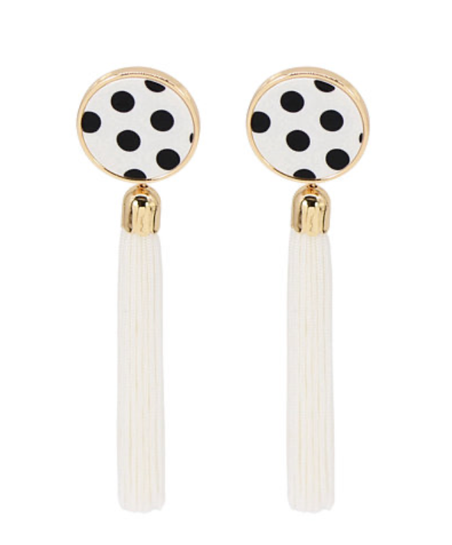 Polka Swing Tassel Earrings