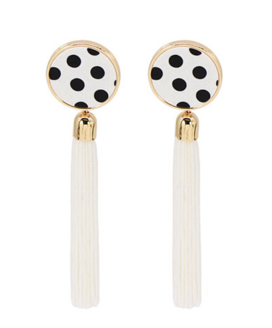 Polka Swing Tassel Earrings