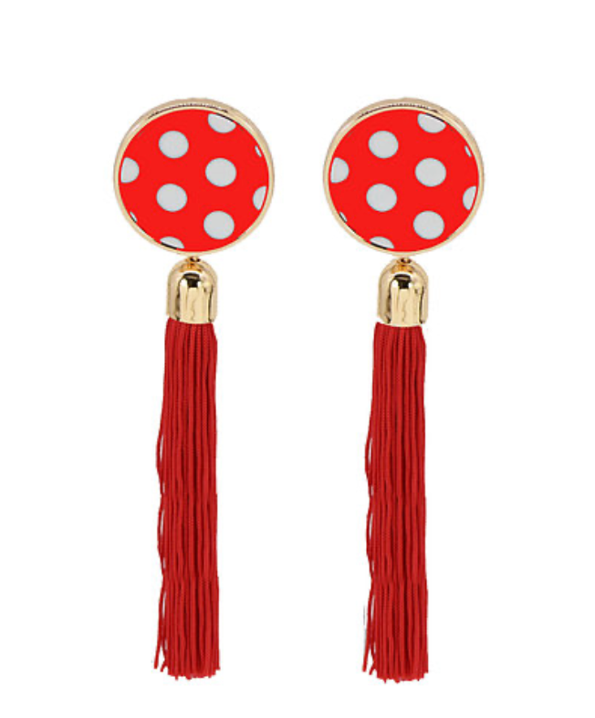Polka Swing Tassel Earrings
