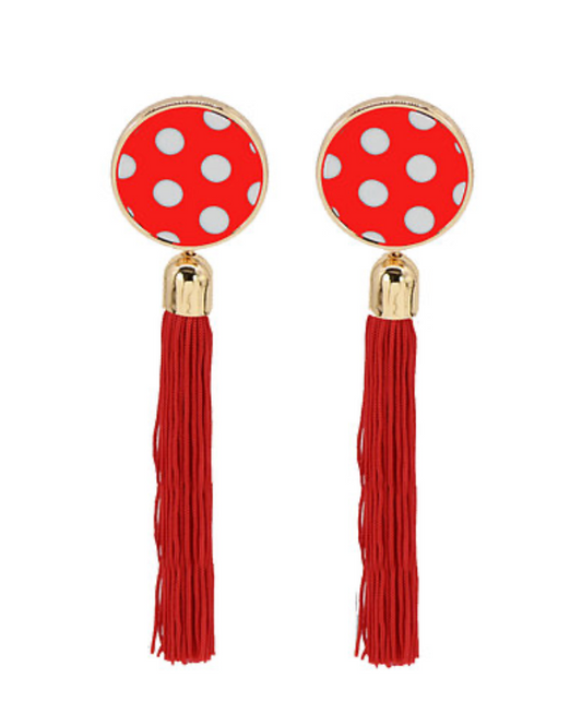 Polka Swing Tassel Earrings