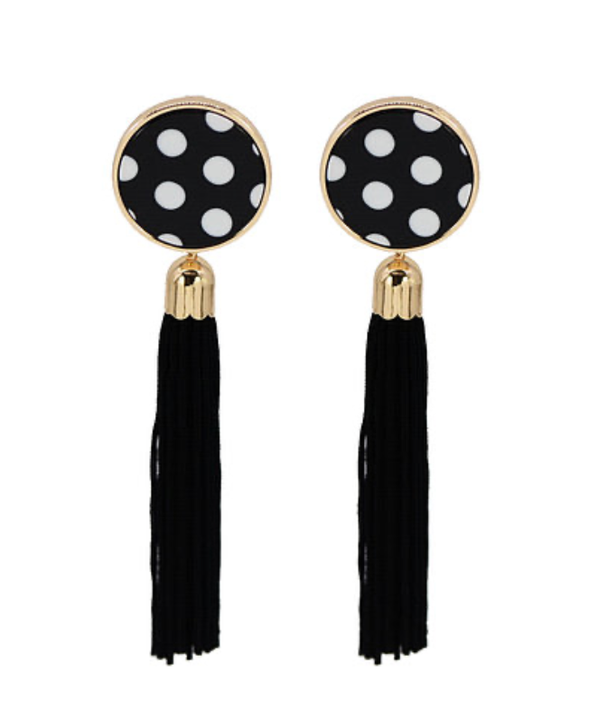Polka Swing Tassel Earrings