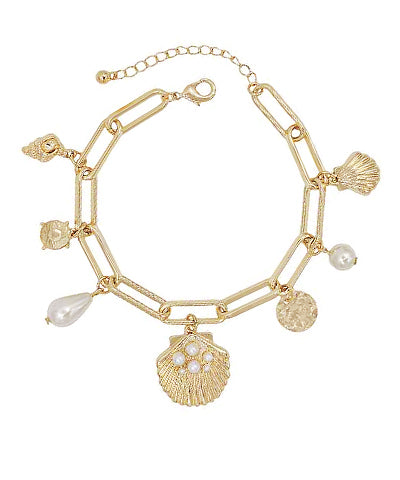 Shell Multichantier Shell Multi Charm Bracelet – Pieces & Peaches