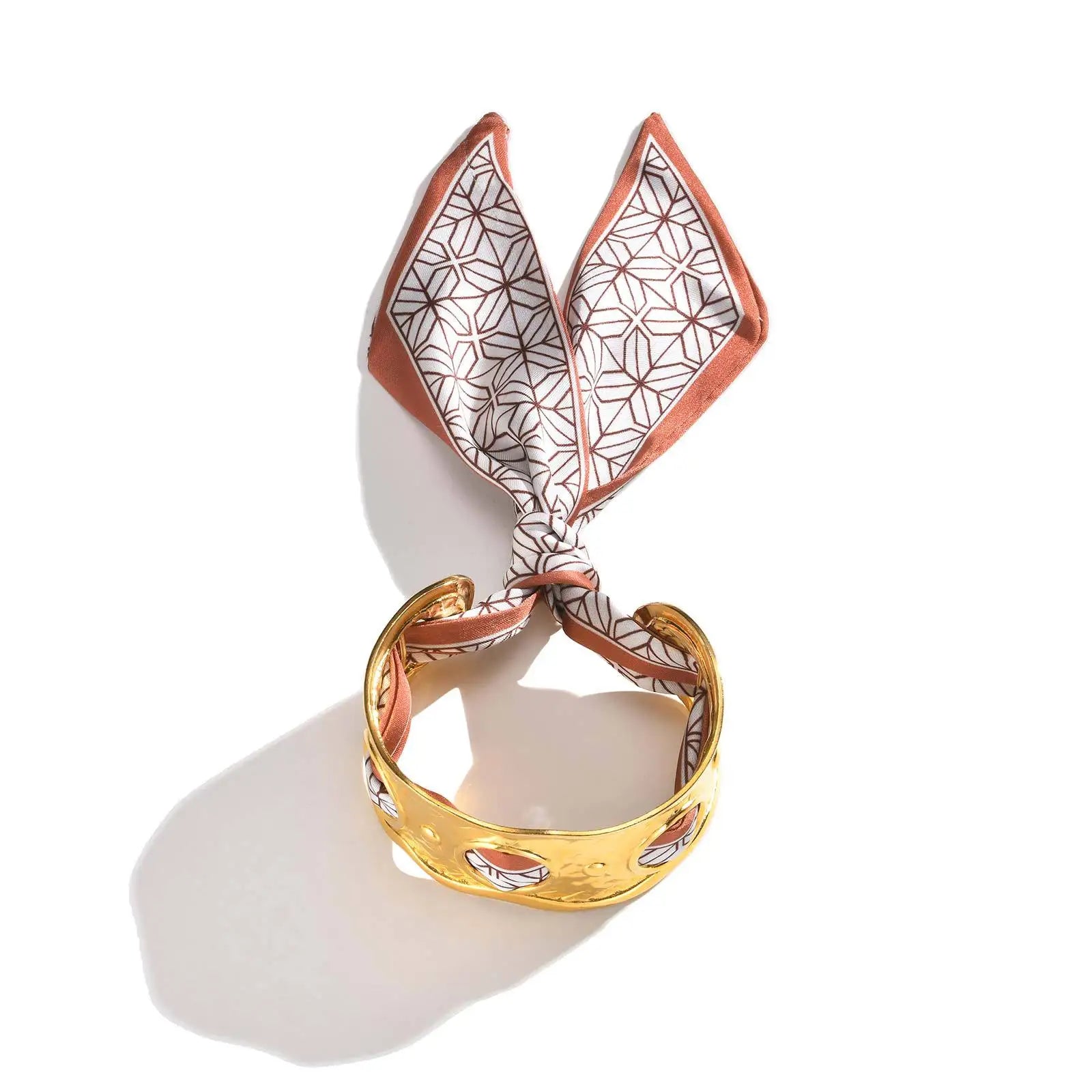 Silk-Tied Gilded Cuff Bracelet Neutral