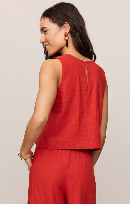 Sleeveless Linen Top back 