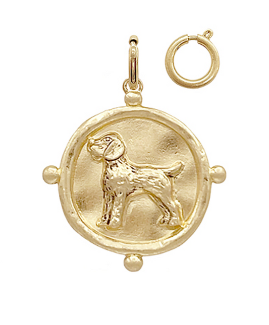 Smokey Pride Pendant featuring a textured gold silhouette of the Tennessee Volunteers' mascot within a circular medallion and a clasp.