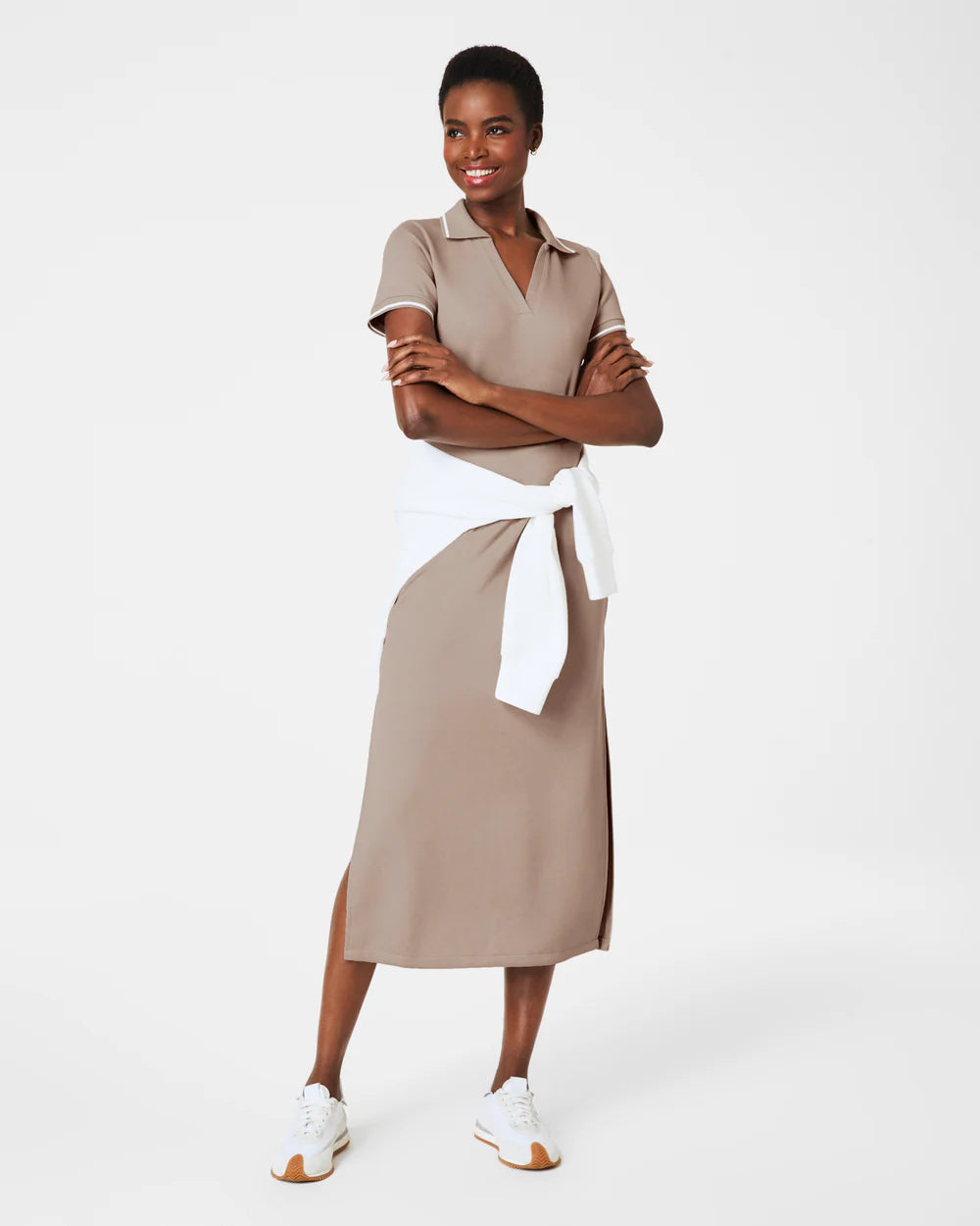Spanx AirEssentials Pique Polo Midi Dress