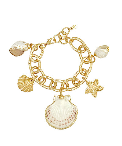 Starfish & Shell Charm Chain Bracelet