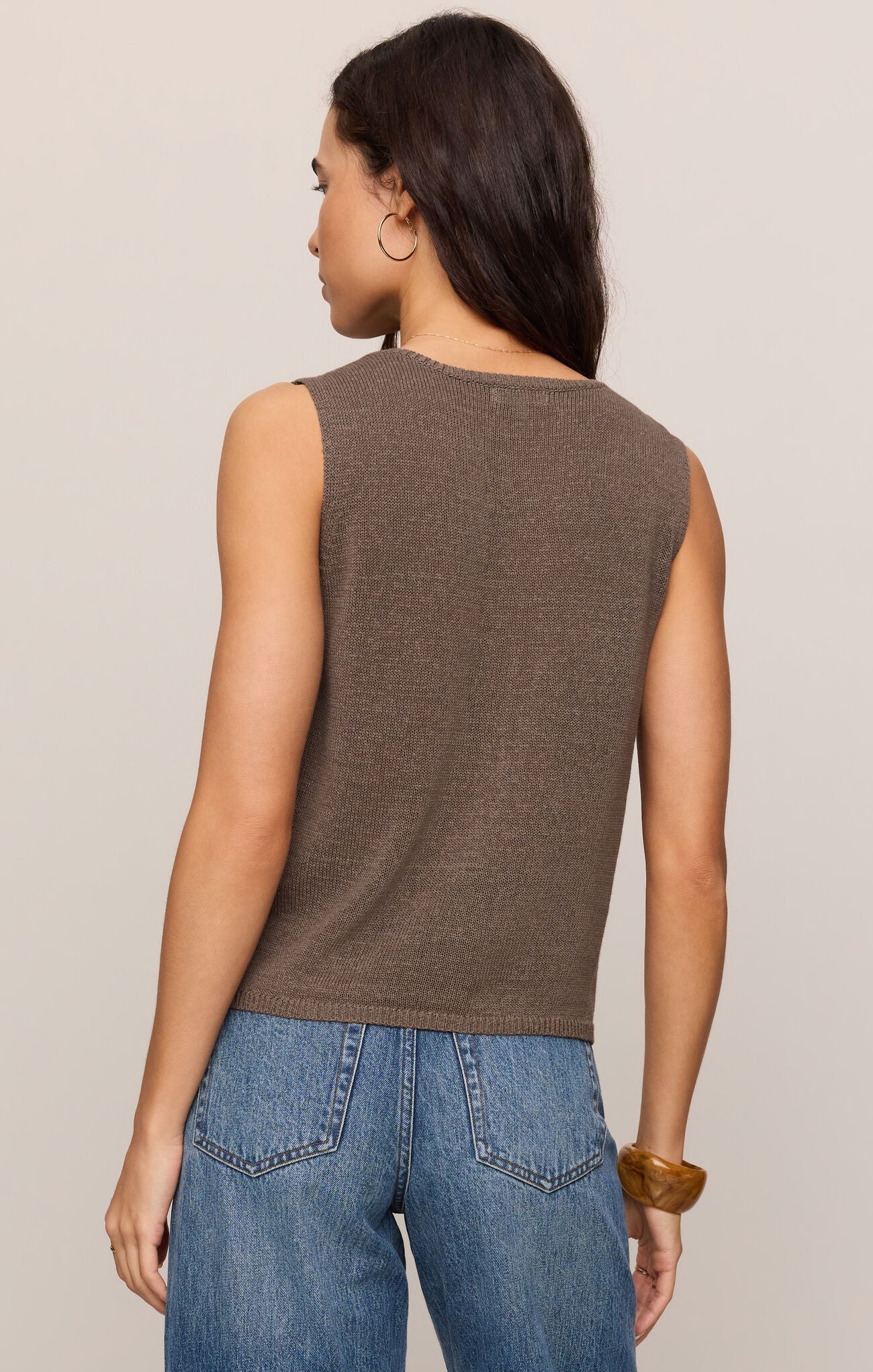 button up Sweater Vest back