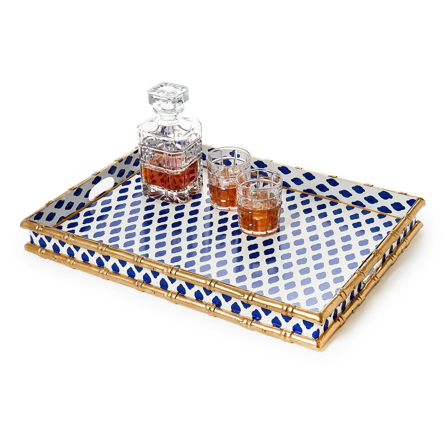 Gallery Tray with Gold Bamboo Rim