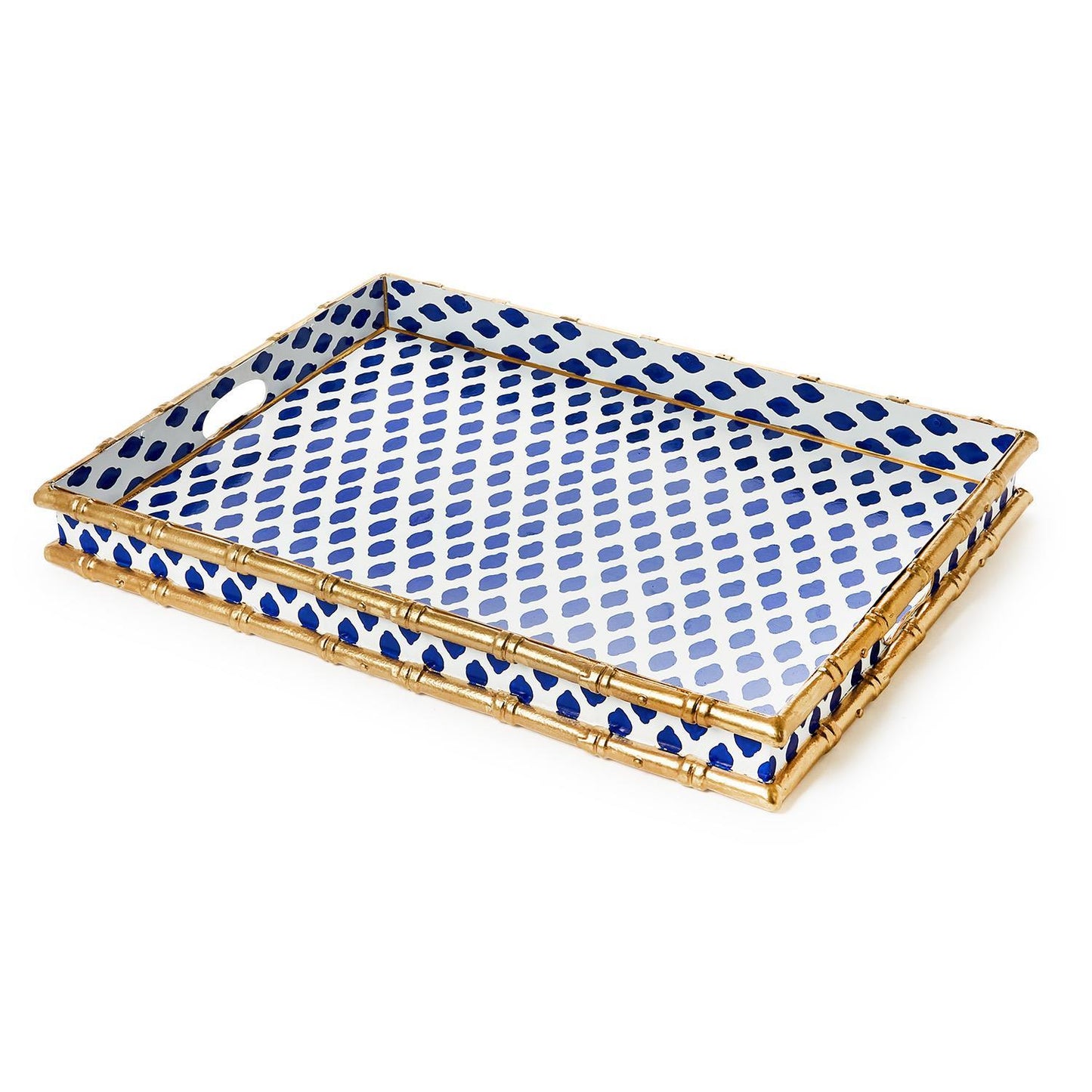 Gallery Tray with Gold Bamboo Rim