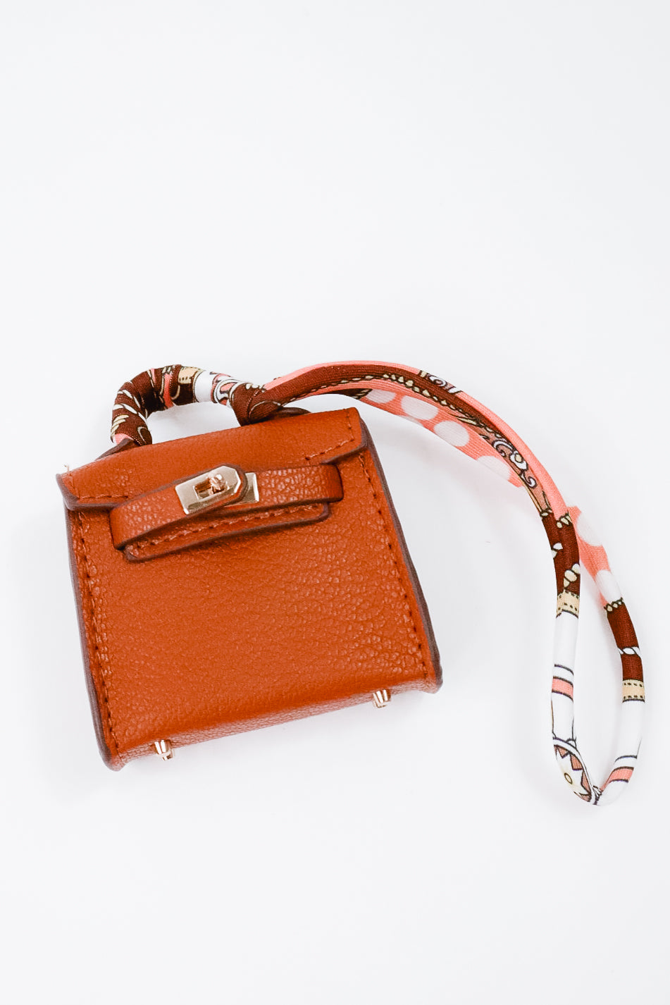 The London Scarf Handle Bag Charm  Dark Brown