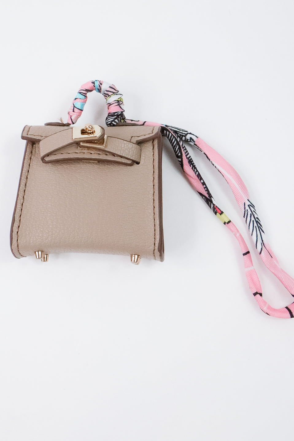 The London Scarf Handle Bag Charm light brown