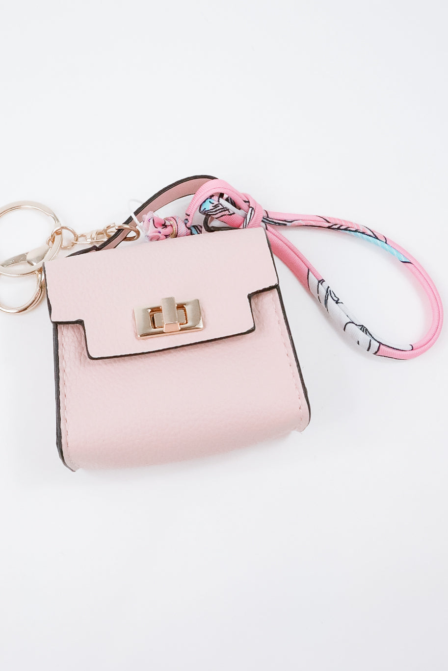 The Milan Scarf Handle Bag Charm Pink