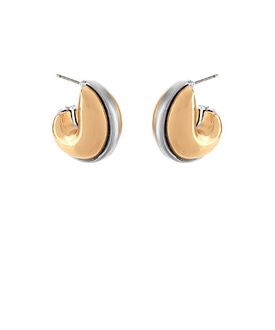 Two Tone Puffy Metal Hoops
