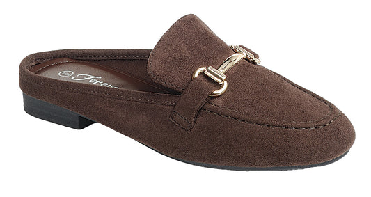 Delaney Chocolate Bit Loafer Mule