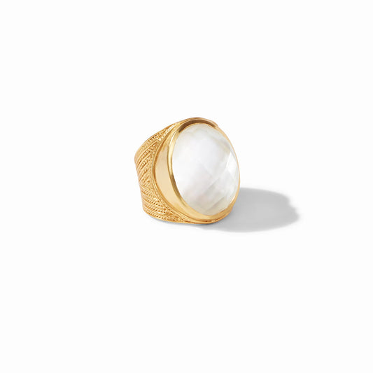Julie Vos Verona Statement Ring - Clear Crystal