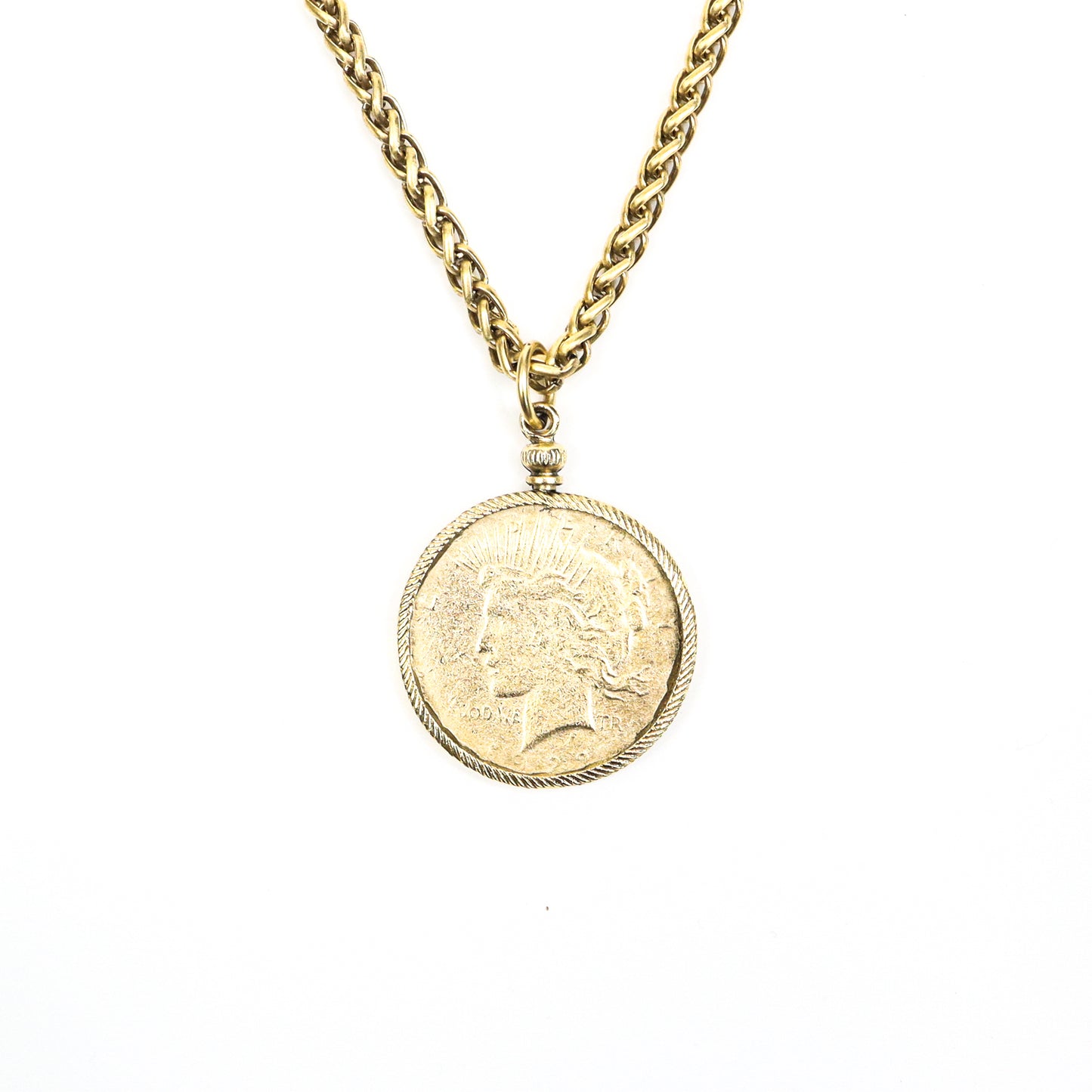 Vintage Gold Coin Medallion Necklace