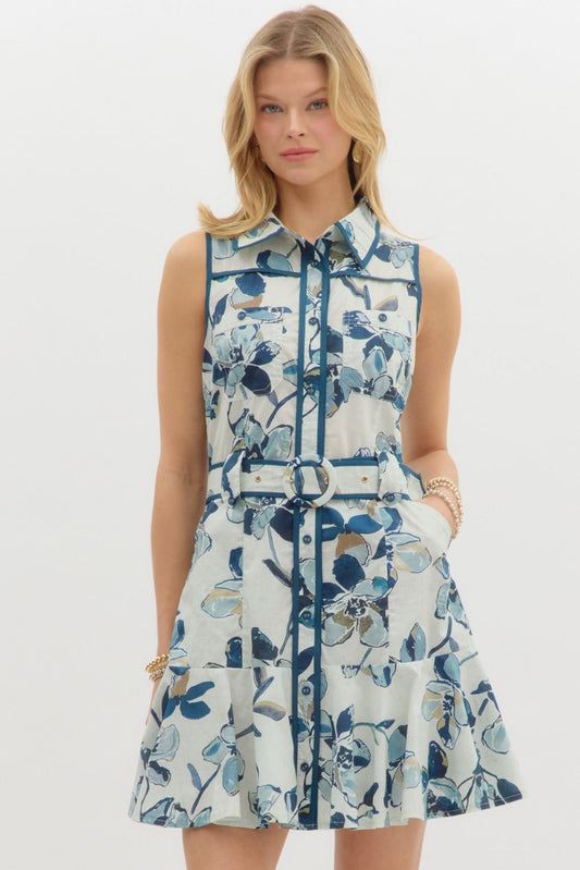 Violet Floral Mini Dress