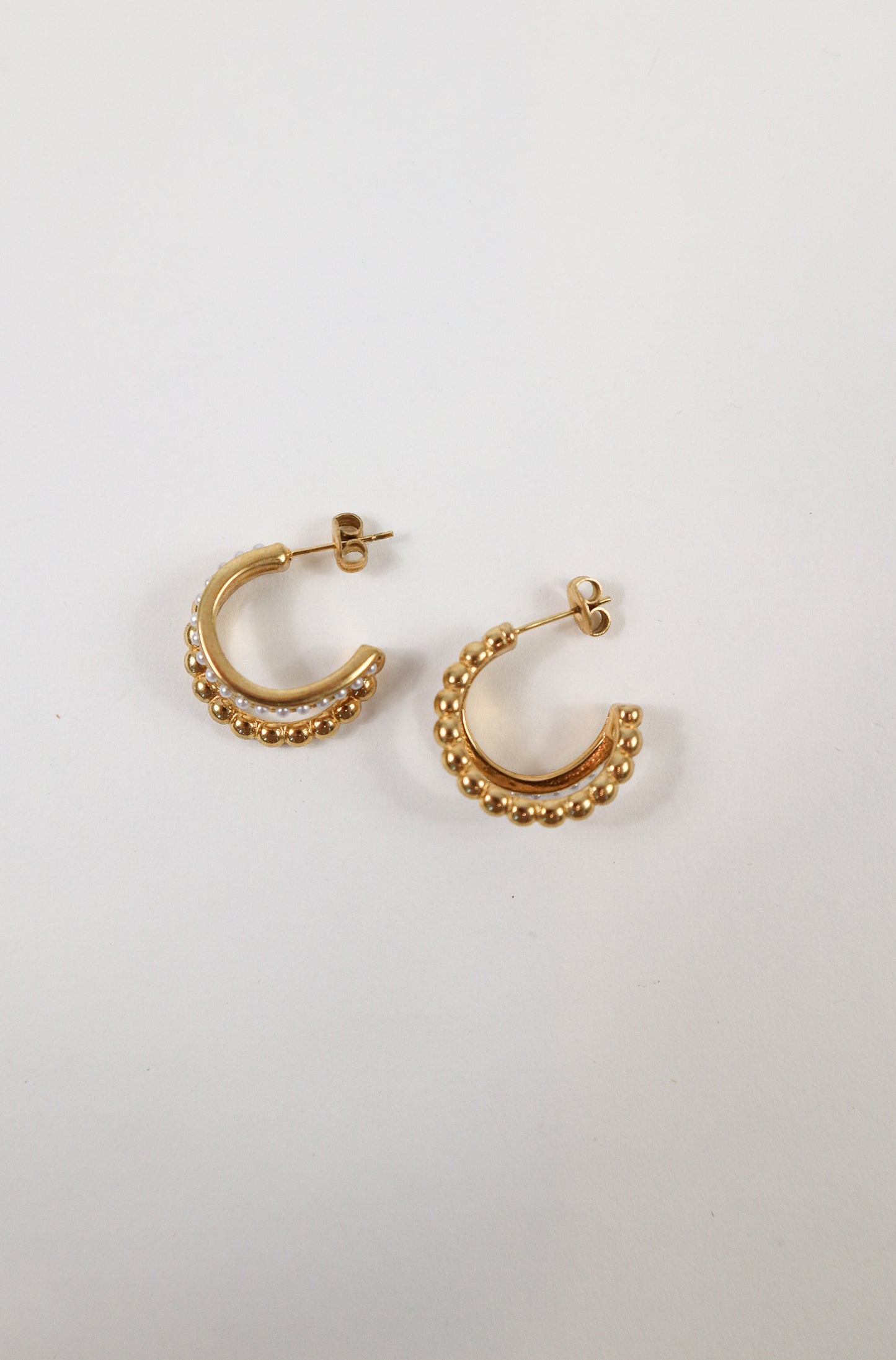 Golden Halo Beaded Hoop Earrings