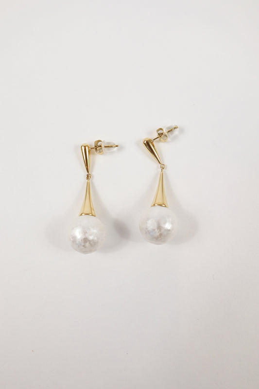Golden Aurora Pearl Drop Earrings