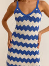 Allure Stripe Mini Dress - Blue Wave