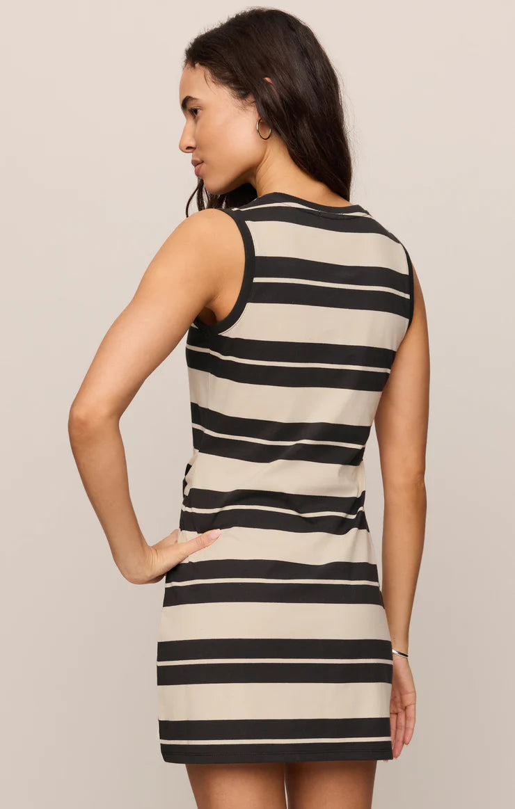 sleeveless striped min dress