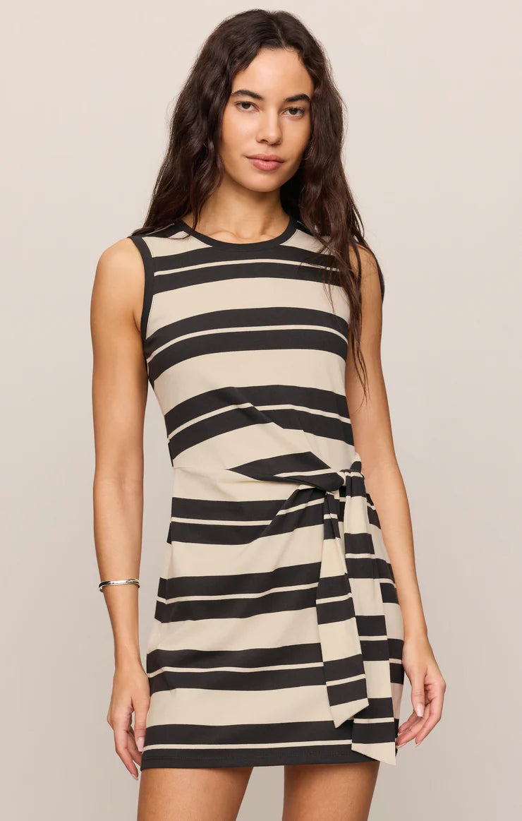sleeveless striped min dress