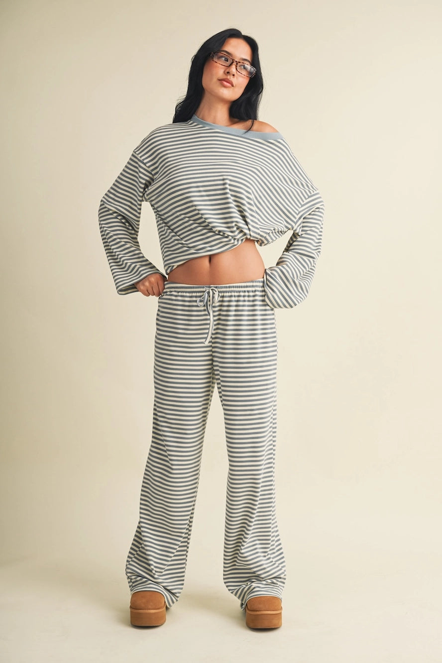 Emery Oversized Striped Jersey Top