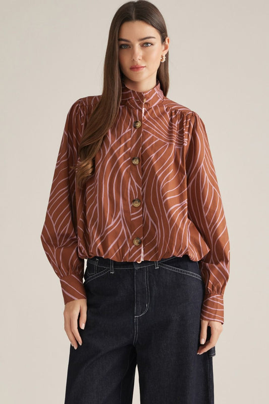 Claudette Abstract Print Blouse