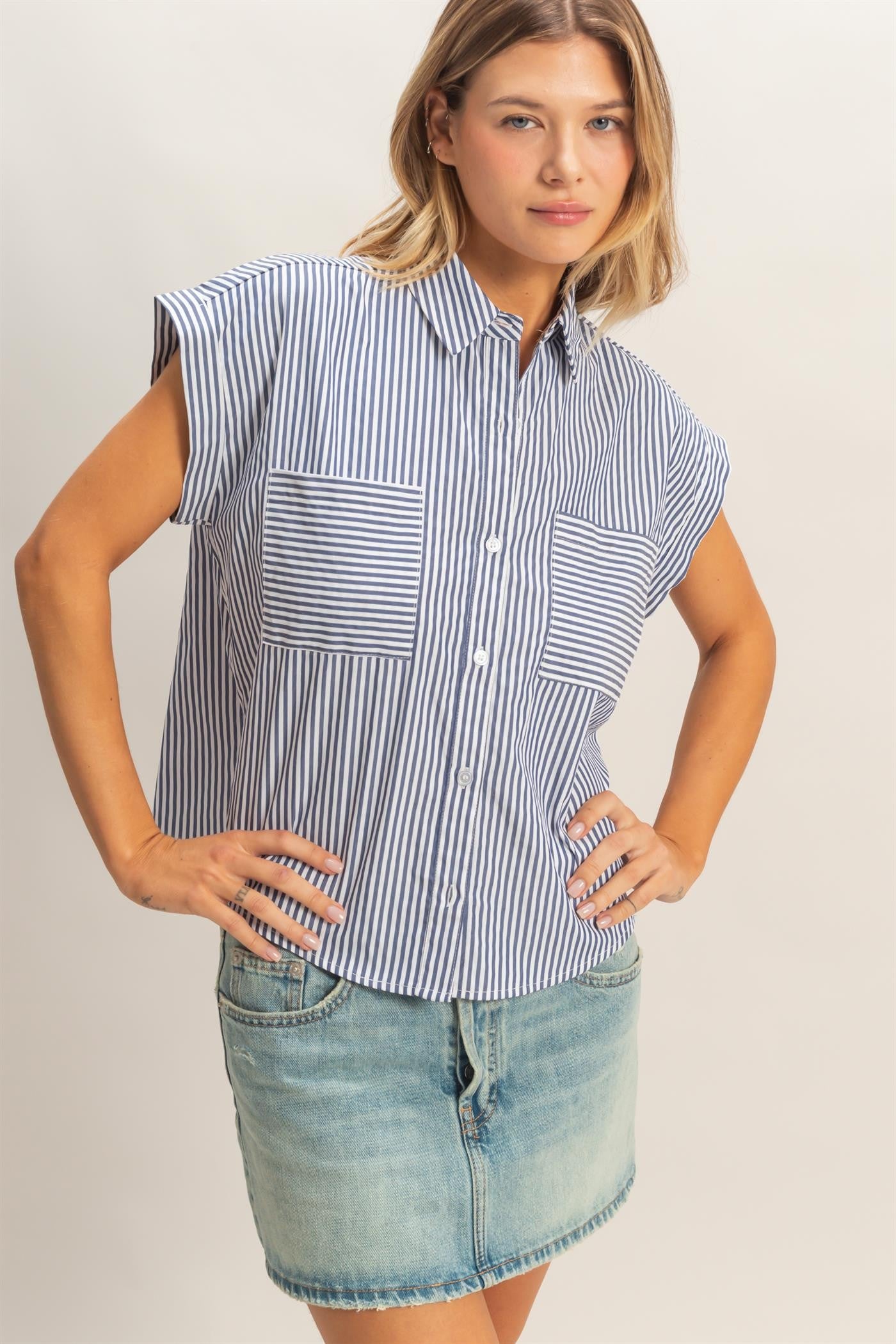 Melissa Button-up Striped Shirt