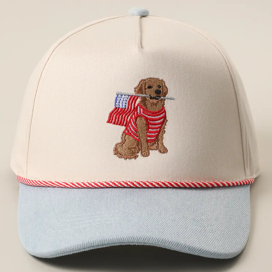 Golden Retriever Flag Hat