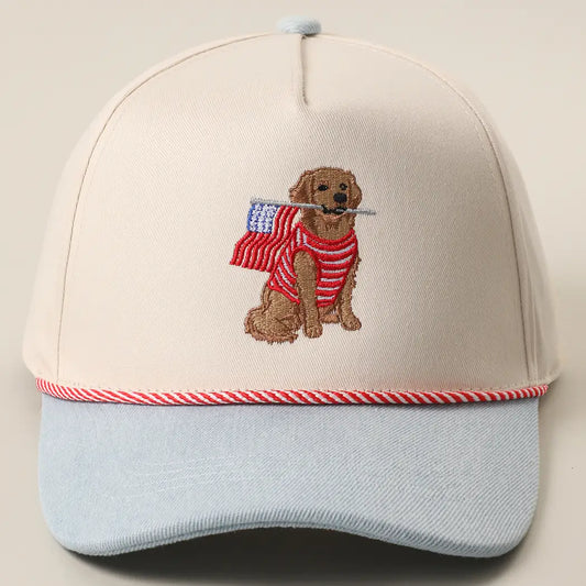 Golden Retriever Flag Hat