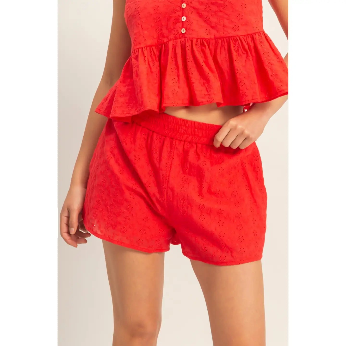 The Sunset Bloom Eyelet Shorts