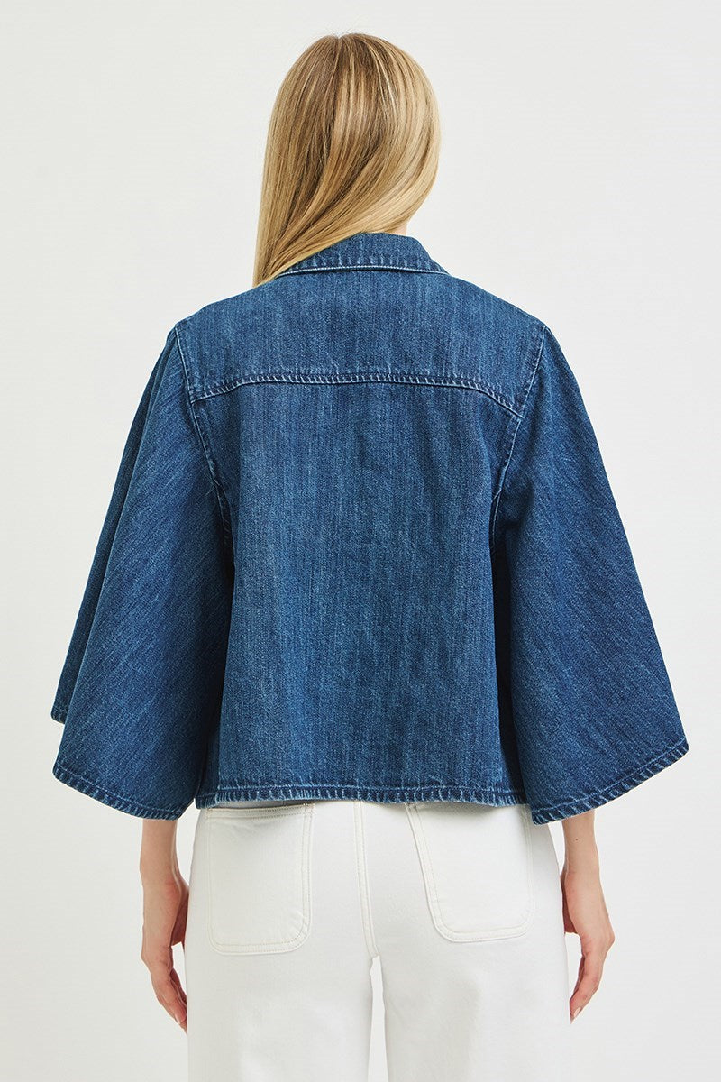 Dorothea Denim Cape Shirt