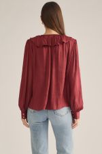 Florence Ruffle Tie-Front Blouse