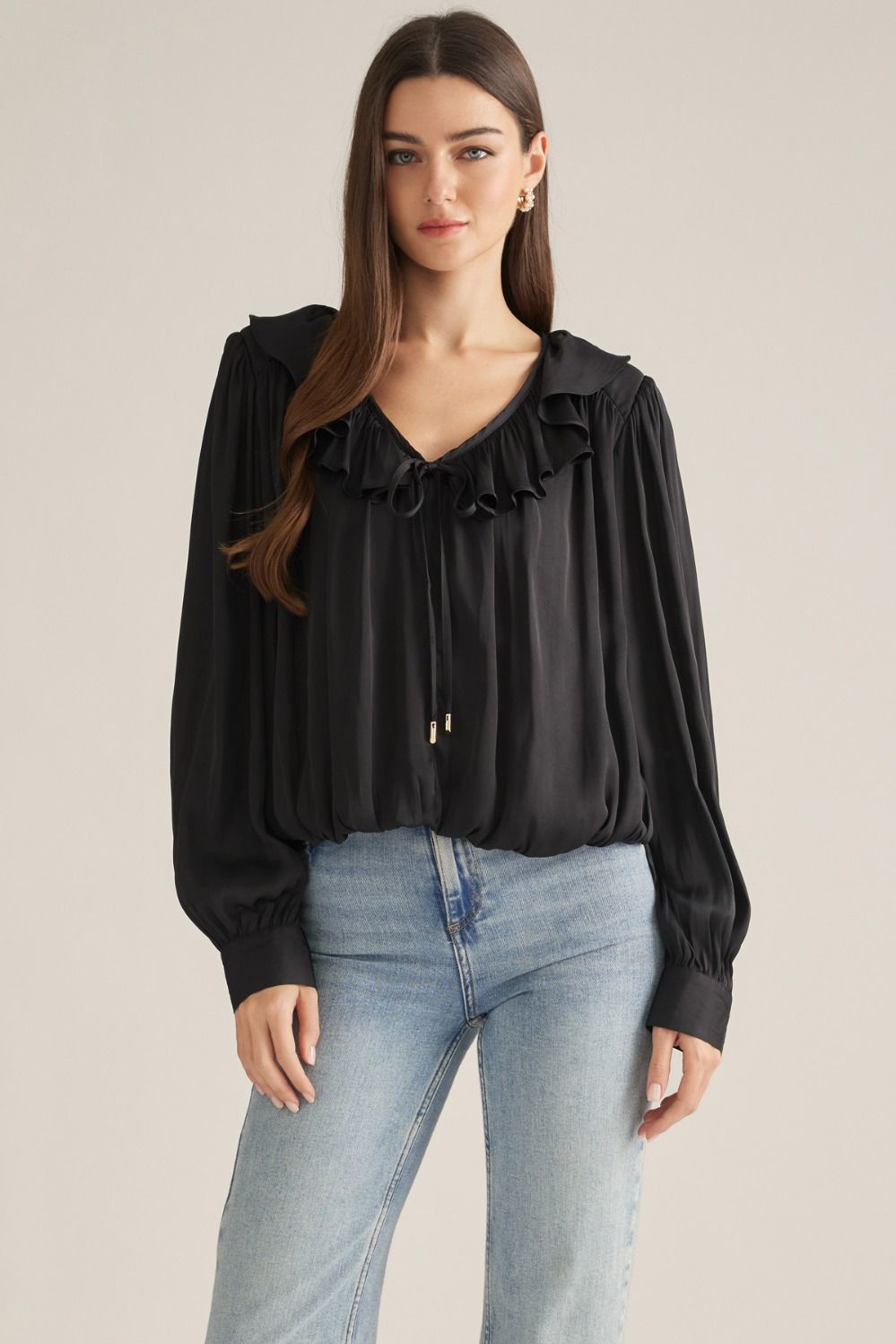 Florence Ruffle Tie-Front Blouse